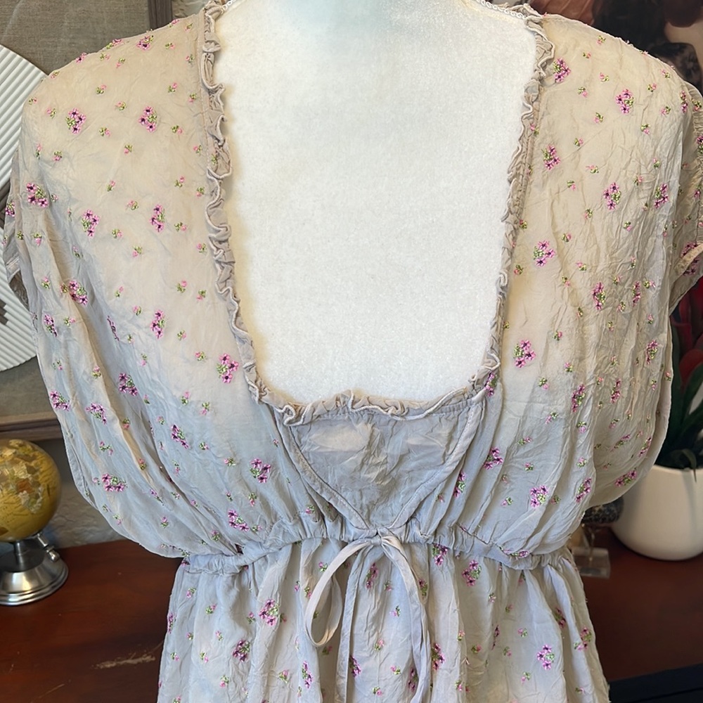 Johnny Was Floral Embroidered Blouse